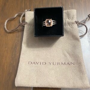 David Yurman silver petite Ring with morganite